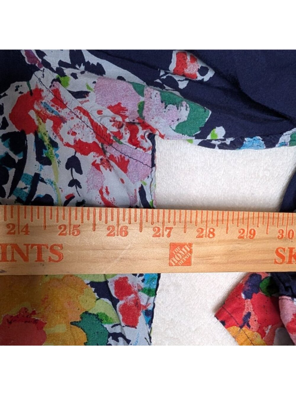 Lauren Ralph Lauren Navy Floral & Paisley Poplin Nightgown Night Shirt Size 3X - Picture 6 of 11